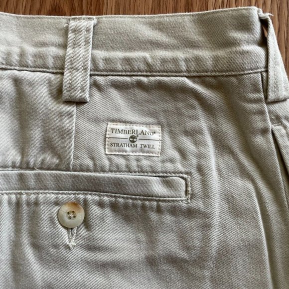Timberland Men Shorts STRATHAM TWILL Khaki Beige Cotton Shorts Size 36 - Picture 7 of 9